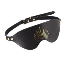 Розкішна маска на очі Zalo Blindfolds Black, натуральна шкіра