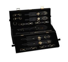 Розкішний набір для BDSM Zalo Bondage Play Kit, 10 аксесуарів у кейсі, шкіра, кристал Swarovski