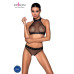 Білизна з відкритим доступом Passion MOONLIGHT SET S/M black, топ, стрінги