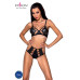 Комплект білизни Passion TASMINA SET XXL/XXXL black, ліф, високі трусики з корсетом ззаду