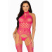 Мереживний бодістокінг з відкритим доступом Leg Avenue High neck lace bodystocking One size Raspberr