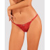 Мереживні стрінги Obsessive Lacelove thong XS/S Red, низька посадка