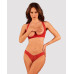 Комплект білизни Obsessive Lacelove cupless 2-pcs set M/L Red, відкритий доступ, відкриті груди