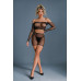 Бодістокінг Caprice Lingerie Model 07 One size Black, топ, велосипедки, сітка зі стразами