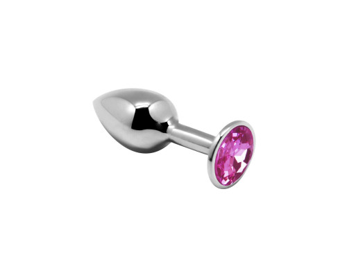 Металева анальна пробка з кристалом Alive Mini Metal Butt Plug Pink S (порвана упаковка!!!)