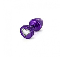 Анальна пробка Diogol Anni R Heart Purple: Кристал 30 мм, з кристалом Swarovski у вигляді сердечка