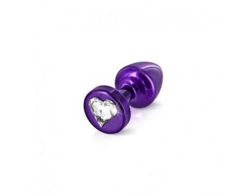 Анальна пробка Diogol Anni R Heart Purple: Кристал 30 мм, з кристалом Swarovski у вигляді сердечка