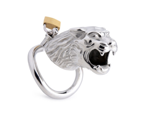 Клітка для пеніса Master Series: Tiger King Cock Cage With Lock, три кільця, замок, три ключі