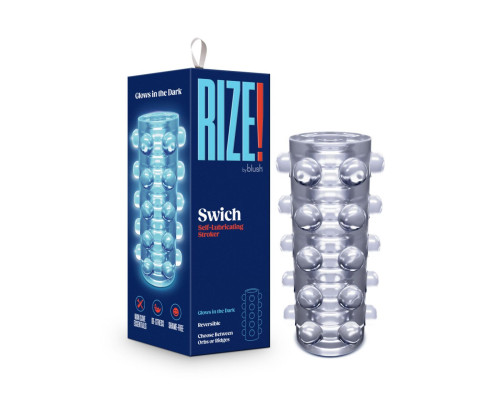 Мастурбатор Blush Rize – Swich Glow in the Dark Masturbator Clear, двосторонній, світиться в темряві