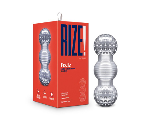 Мастурбатор Blush Rize – Feelz Masturbator – Clear, мультитекстура, ефект вакууму