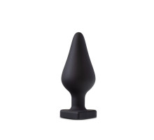 Анальна пробка Blush Temptasia – Fuck Me Anal Plug – Black, основа у вигляді сердечка