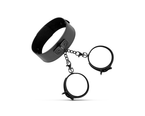 Наручники з нашийником Bedroom Fantasies: Collar & Wrist Cuffs, чорні