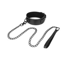 Нашийник з повідцем Bedroom Fantasies: Faux Leather Collar & Chain