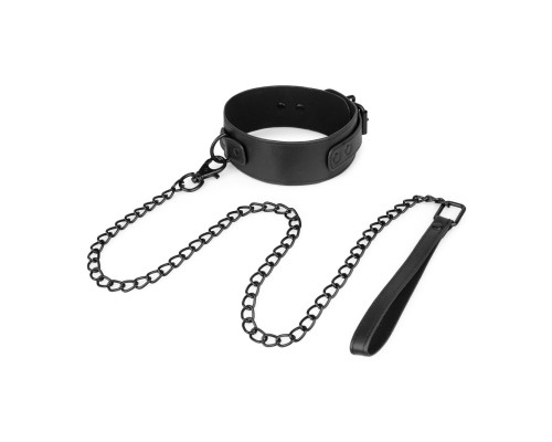 Нашийник з повідцем Bedroom Fantasies: Faux Leather Collar & Chain