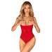 Боді з доступом Obsessive Ingridia crotchless teddy XS/S, червоне, відкриті груди