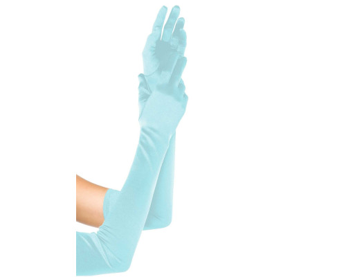 Довгі атласні рукавички Leg Avenue Extra Long Satin Gloves, One Size, світло-блакитні