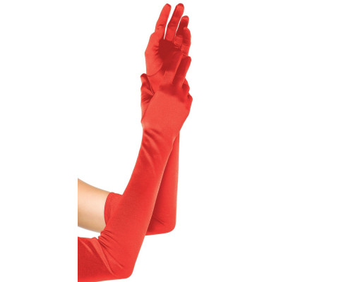 Довгі атласні рукавички Leg Avenue Extra Long Satin Gloves, One Size, червоні