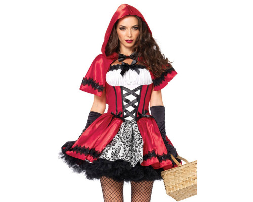 Еротичний костюм Червоної шапочки Leg Avenue Gothic Red Riding Hood S, сукня, накидка