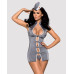 Еротичний костюм стюардеси Obsessive Stewardess 3 pcs grey S/M (м'ята упаковка!!!)