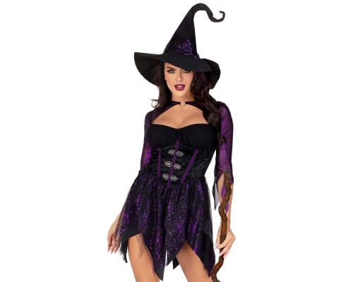 Костюм відьми Leg Avenue Mystical Witch M, сукня, капелюх