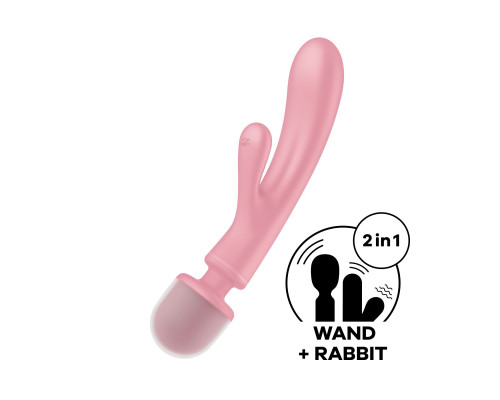 Вібратор-кролик з вібромасажером Satisfyer Triple Lover Pink, 3 мотори