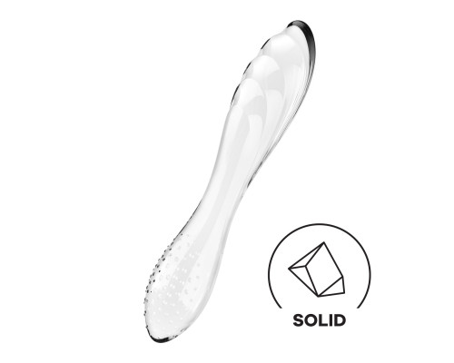 Двосторонній скляний дилдо Satisfyer Dazzling Crystal 1 Transparent, дуже міцний, без стопера