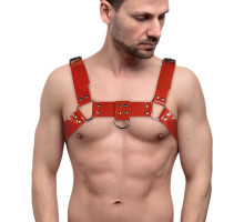 Чоловіча портупея на груди Feral Feelings - Bulldog Harness Red
