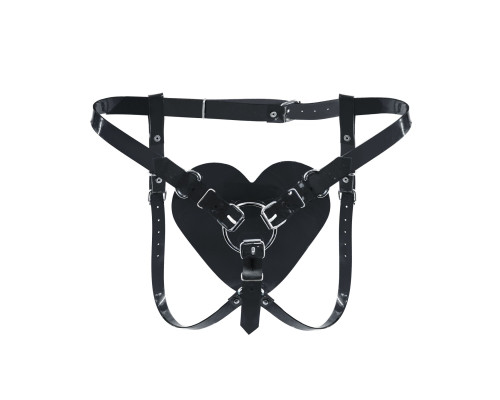 Трусики Серце для страпону Feral Feelings - Hearts Strap-on Belt Black