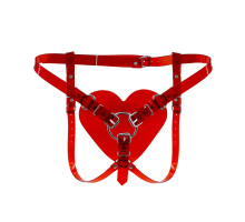 Трусики Серце для страпону Feral Feelings - Hearts Strap-on Belt Red Trasparent