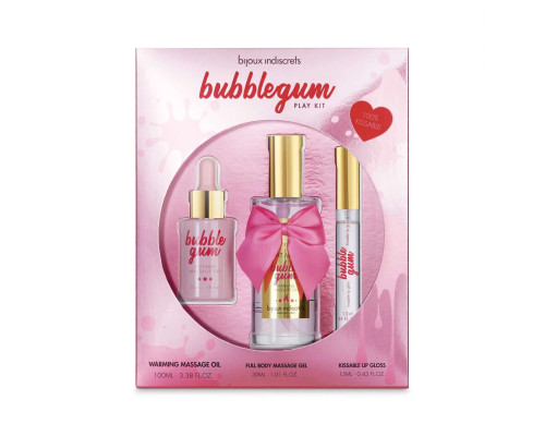 Подарунковий набір косметики Bijoux Indiscrets Bubblegum Play Kit, масажна олія, гель, блиск