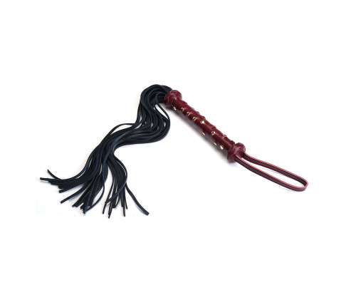 Флогер Liebe Seele Wine Red Studded Flogger, натуральна шкіра