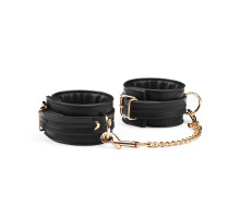 Наручники з ланцюжком Liebe Seele Black Organosilicon Wrist Cuff, екошкіра