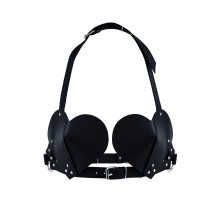 Ліф Серце з натуральної шкіри Feral Feelings - Hearts Bra Black