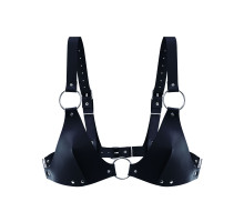 Ліф з натуральної шкіри Feral Feelings - Bikini Top Black