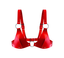 Ліф з натуральної шкіри Feral Feelings - Bikini Top Red