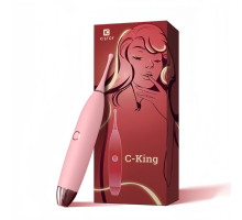 Кліторальний вібратор KISTOY C-King Pink, з двома дод. насадками, потужна прицільна стимуляція