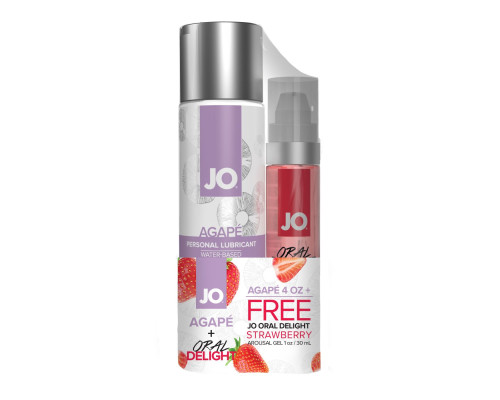 Распродажа!!! Комплект System JO GWP — Agape 120 ml & Oral Delight — Strawberry 30мл (срок до 08.24)