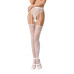 Сітчасті панчохи-стокінги Passion S016 One Size, White, імітація ажурного пояса з гартерами