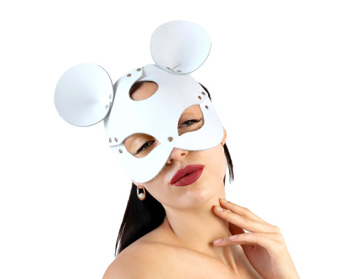 Шкіряна маска мишки Art of Sex - Mouse Mask, колір Білий