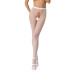 Сітчасті колготки-бодістокінги Passion S019 One Size, White, імітація трусиків, відкритий доступ