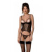 Корсет Passion MARINA CORSET, L/XL, black, з відкритими чашками