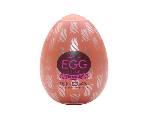 Мастурбатор-яйце Tenga Egg Cone, щільний TPE, пробник лубриканту 5 мл