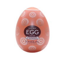 Мастурбатор-яйце Tenga Egg Gear, щільний TPE, пробник лубриканту 5 мл