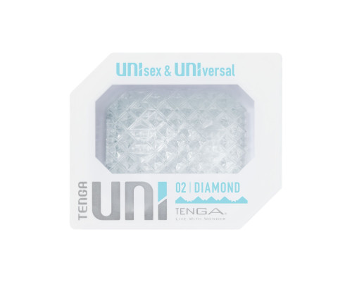 Унісекс-стимулятор Tenga UNI Diamond, білий, із зубчастим рельєфом, лубрикант у комплекті