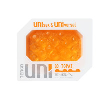 Унісекс-стимулятор Tenga UNI Topaz, помаранчевий, рельєф у вигляді горбків, лубрикант у комплекті