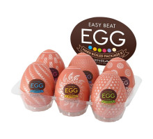 Набір мастурбаторів-яєць Tenga Egg Hard Boilded II Pack (6 яєць), щільний TPE, опукла текстура