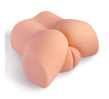 Мастурбатор-півторс з вібрацією Real Body Real Tess, вагіна та анус, 18х15см