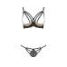 Комплект білизни Passion Exclusive VALERY SET OpenBra S/M, black, стрепи, трусики, відкритий ліф