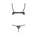 Комплект білизни Passion Exclusive VALERY SET OpenBra S/M, black, стрепи, трусики, відкритий ліф