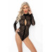 Боді під леопард Noir Handmade F287 Leopard flock bodysuit with long sleeves, XXL, довгий рукав
